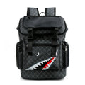 New PU Leather Backpack with Shark-Inspired Design for Students and Travelers Mochilas De Hombre Messenger Bag
