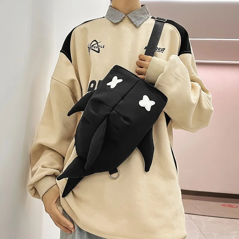 Japanese New Shark Backpack, Versatile Large Capacity Backpack for Couples, Men'S Casual Travel Trend Shoulder Bags