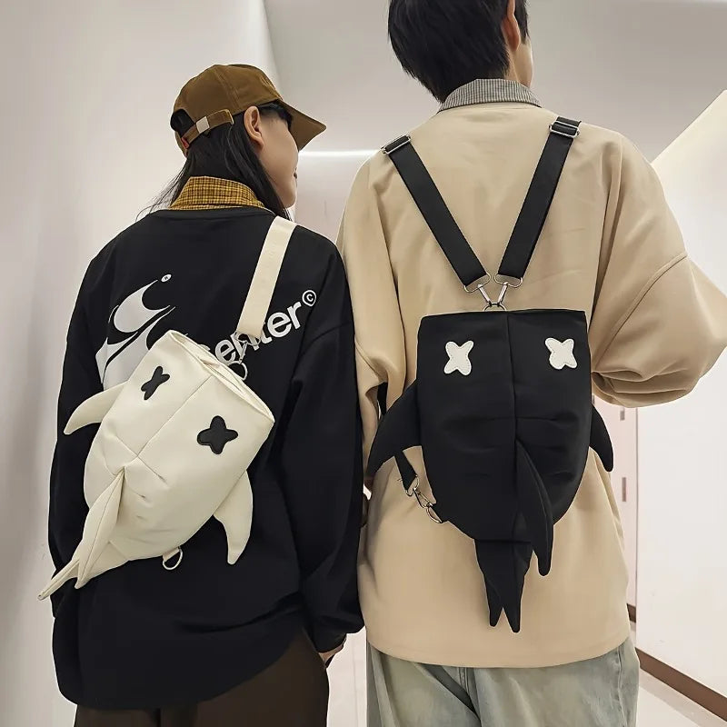 Japanese New Shark Backpack, Versatile Large Capacity Backpack for Couples, Men'S Casual Travel Trend Shoulder Bags