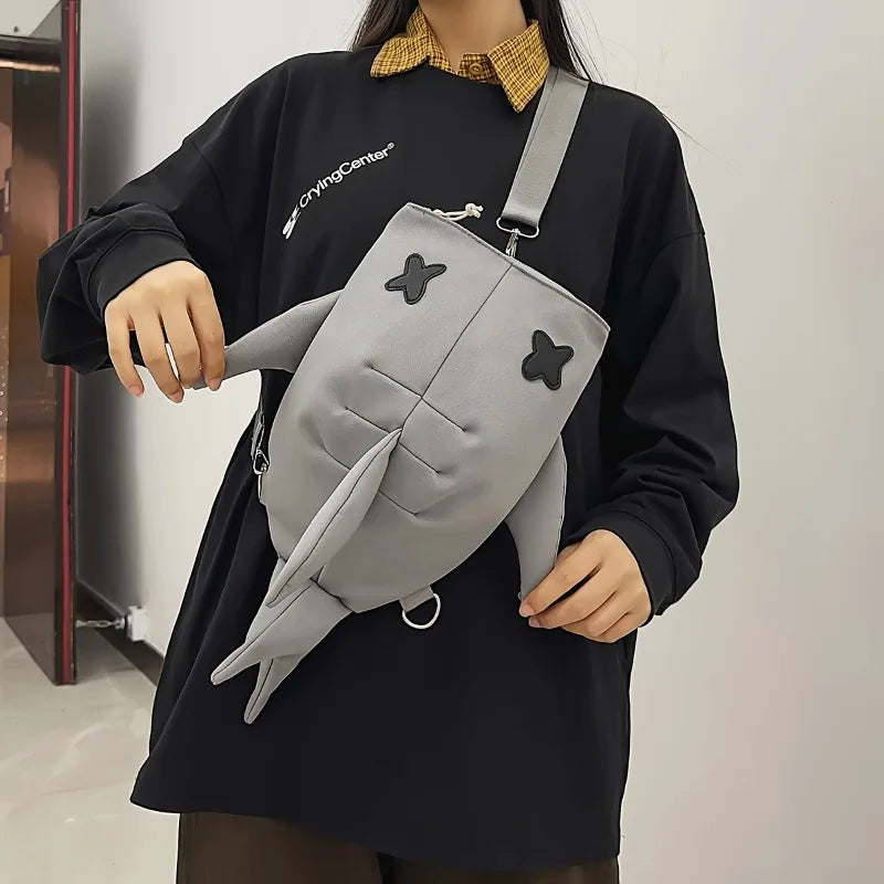 Japanese New Shark Backpack, Versatile Large Capacity Backpack for Couples, Men'S Casual Travel Trend Shoulder Bags